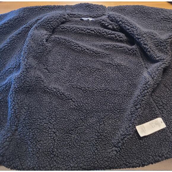 Abercrombie & Fitch Open Front Jacket Women’s XS Black Sherpa Lined Coat EUC - Picture 5 of 10